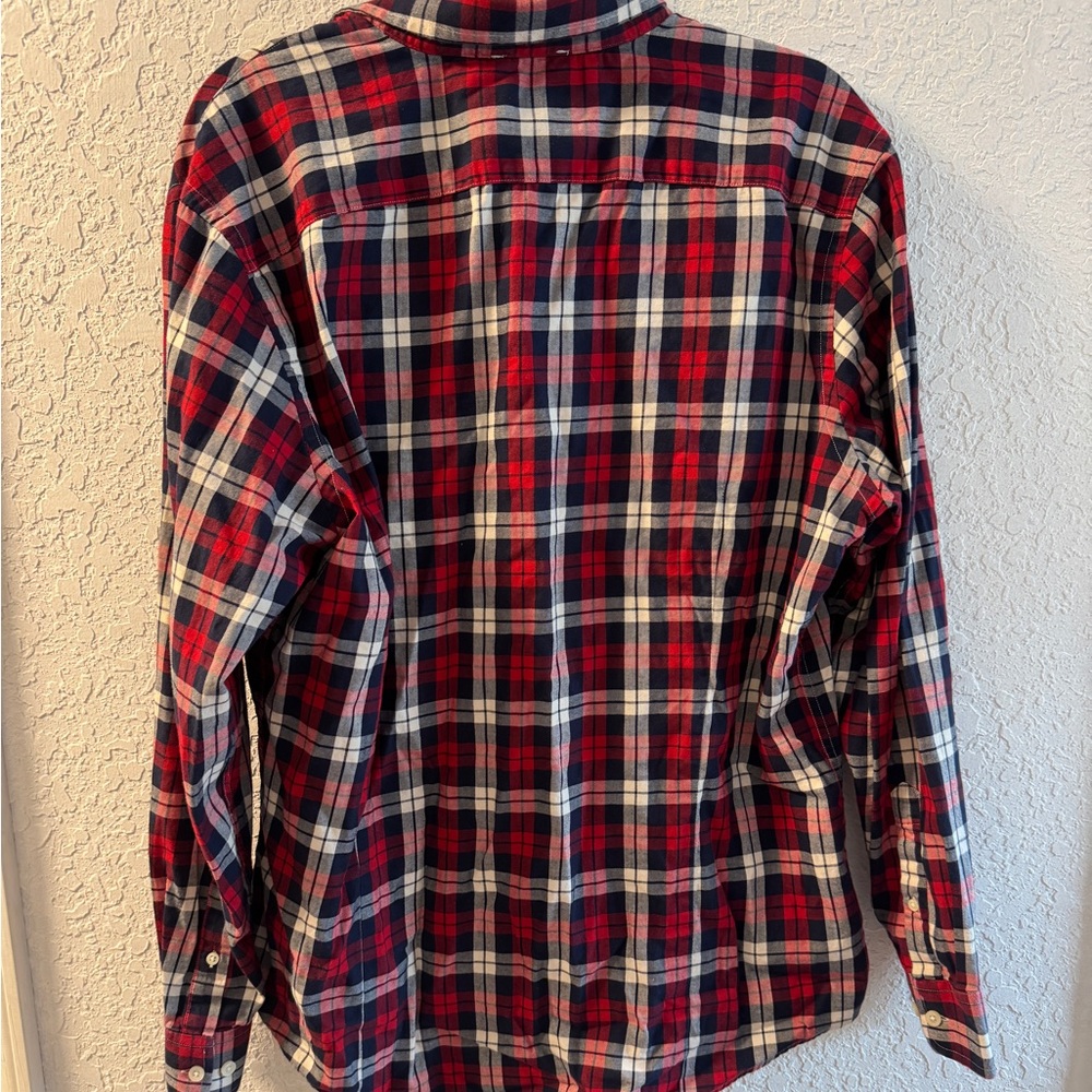 Banana Republic Slim Fit Red Plaid Flannel XL - Picture 2 of 3